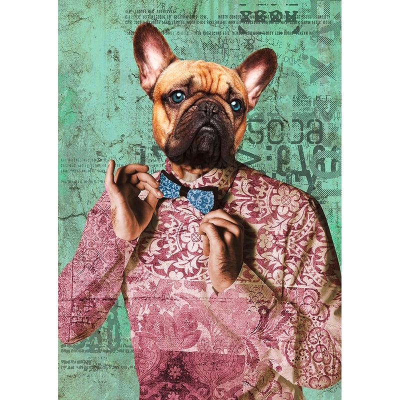 Modern animal art print with dog, Dandy Boy by  VizLab
