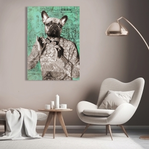 Moderne Leinwandbilder mit Hund, Dandy Boy (B&W) von VizLab