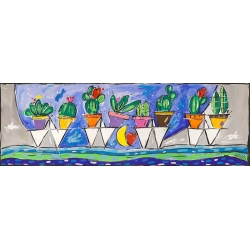 Tableau coloré avec cactus, Jardin flottant de Wallas