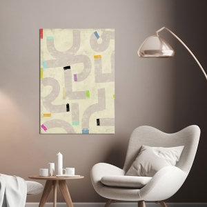 Cuadro abstracto minimalista en lienzo, Funky Signs I de Kaj Rama